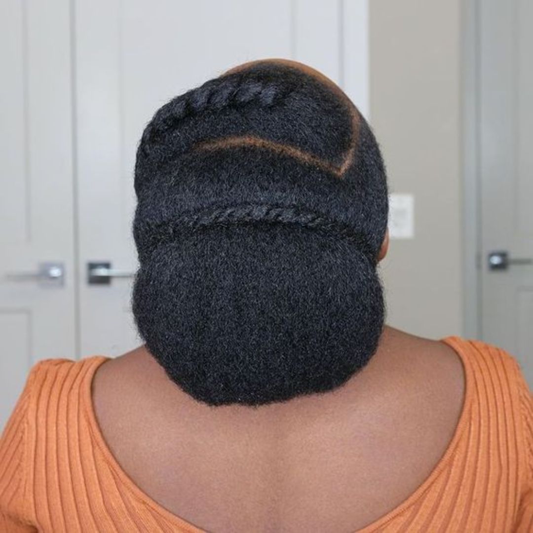 updo on short 4c hair