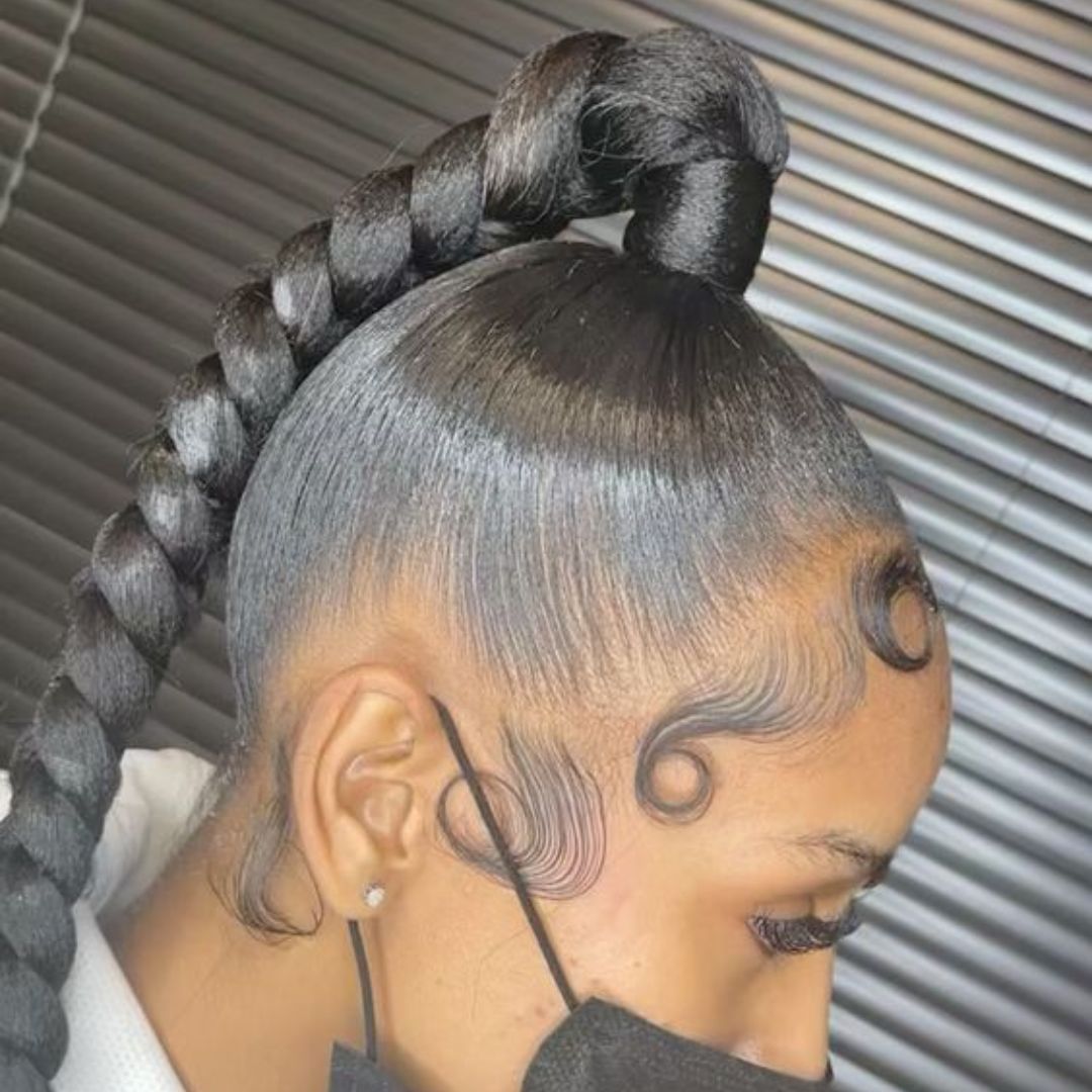Sleek braided ponytail