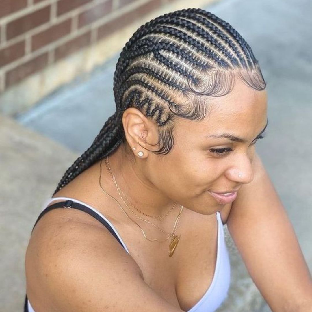Small Straight Back Cornrows 