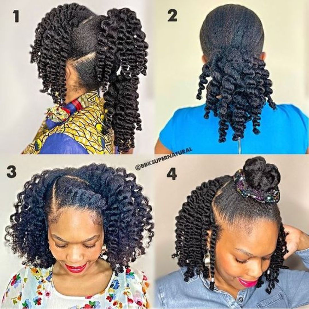 4c natural hairstyle on long hair