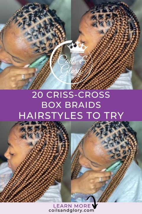 20 Beautiful Criss-Cross Box Braids Hairstyles With Rubber Bands