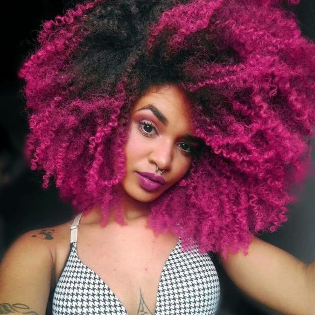 Neon Pink wax on natural hair