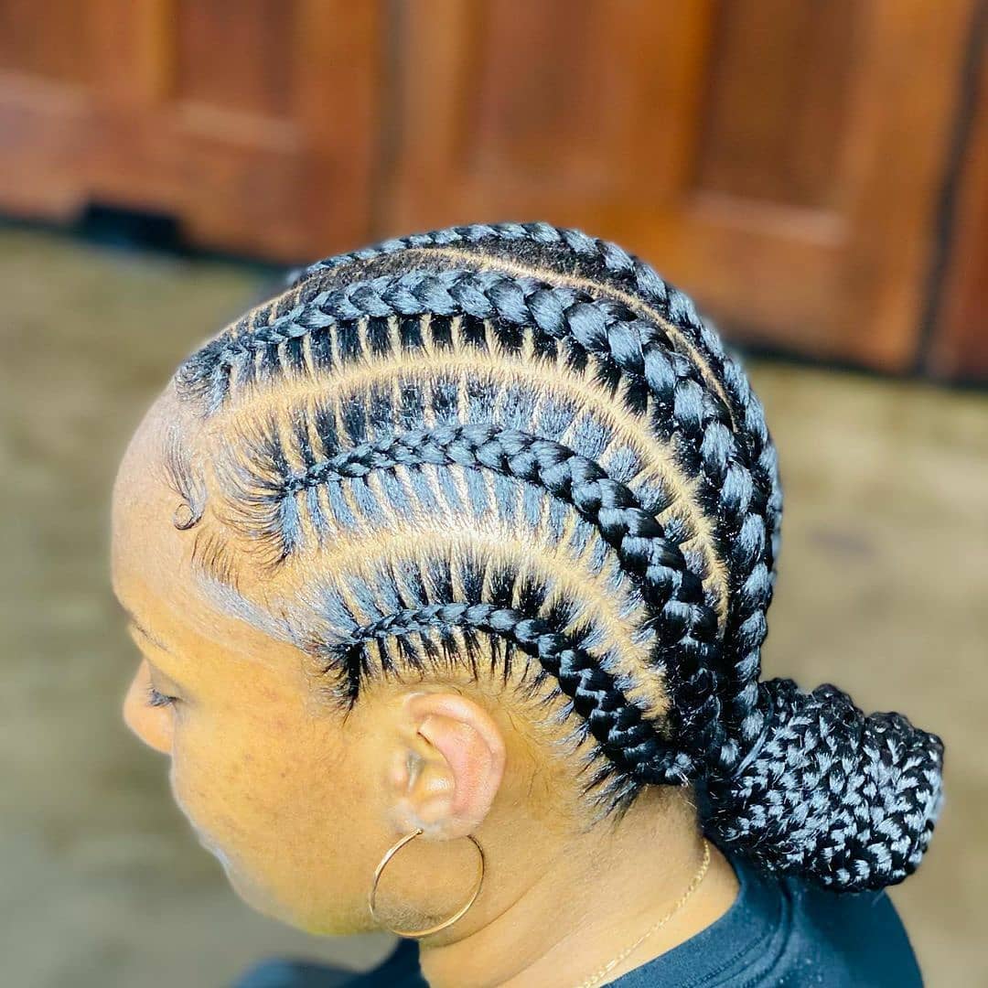 6 all back stitch cornrows for women