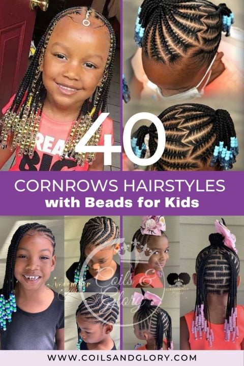 40 Beaded Cornrows Hairstyles for Kids and Tweens in 2023 - Coils and Glory