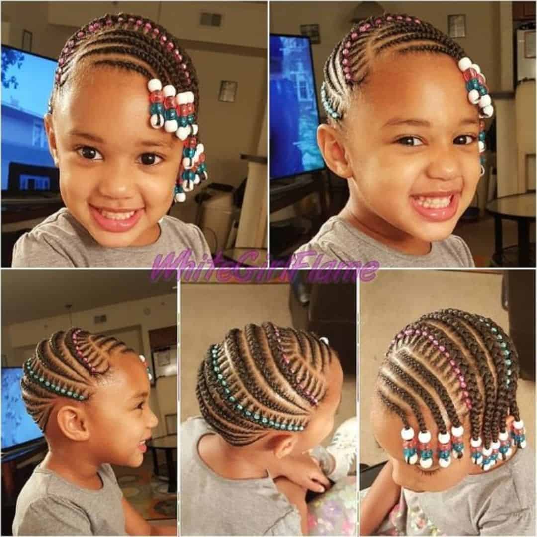 cornrows with beads on little girls
