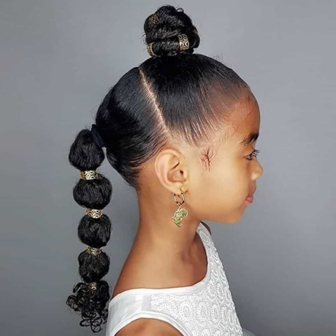 Bubble Ponytails Hairstyle on Mixed Kids