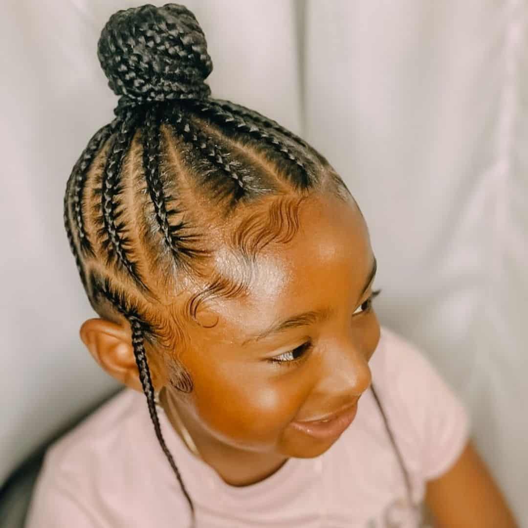 simple ponytail cornrows on little girls
