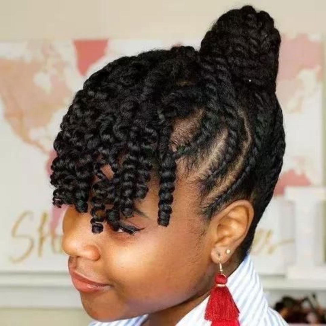 4c updo hairstyle with bangs