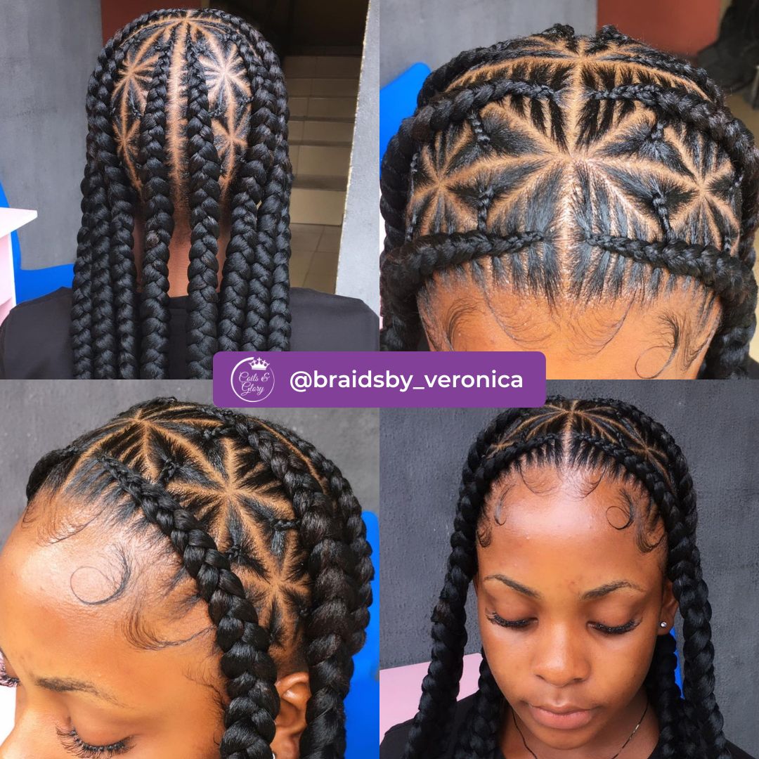 traingle design cornrow for black women