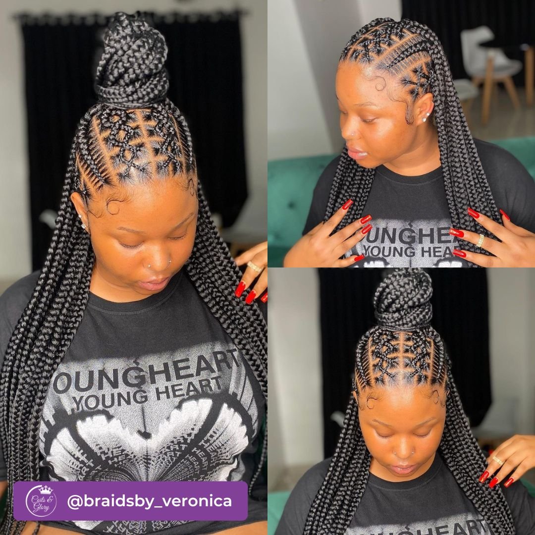 trendy criss cross cornrow