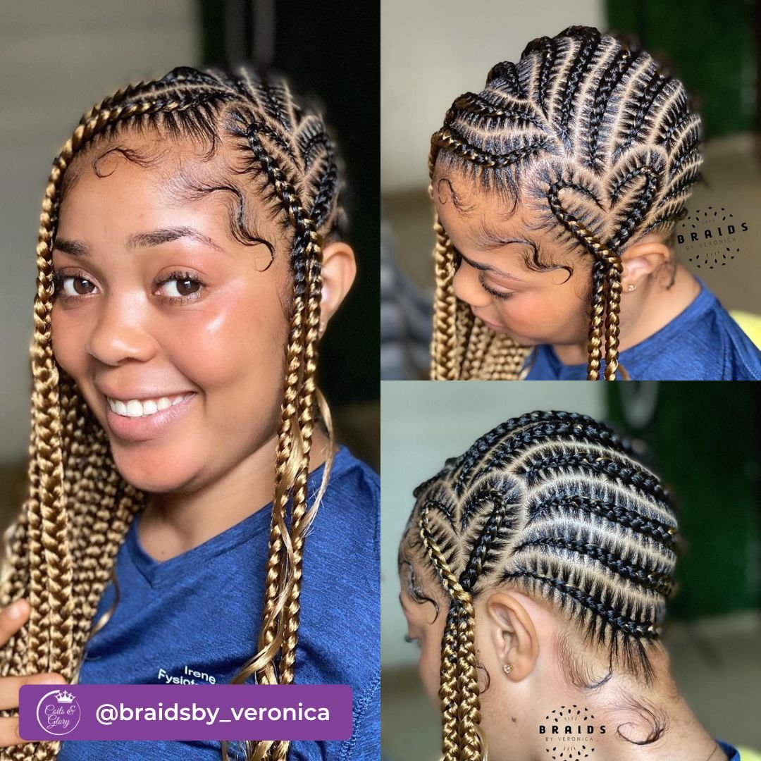 side cornrows for black women