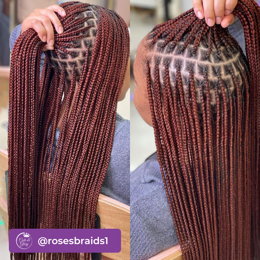 brown knotless box braids