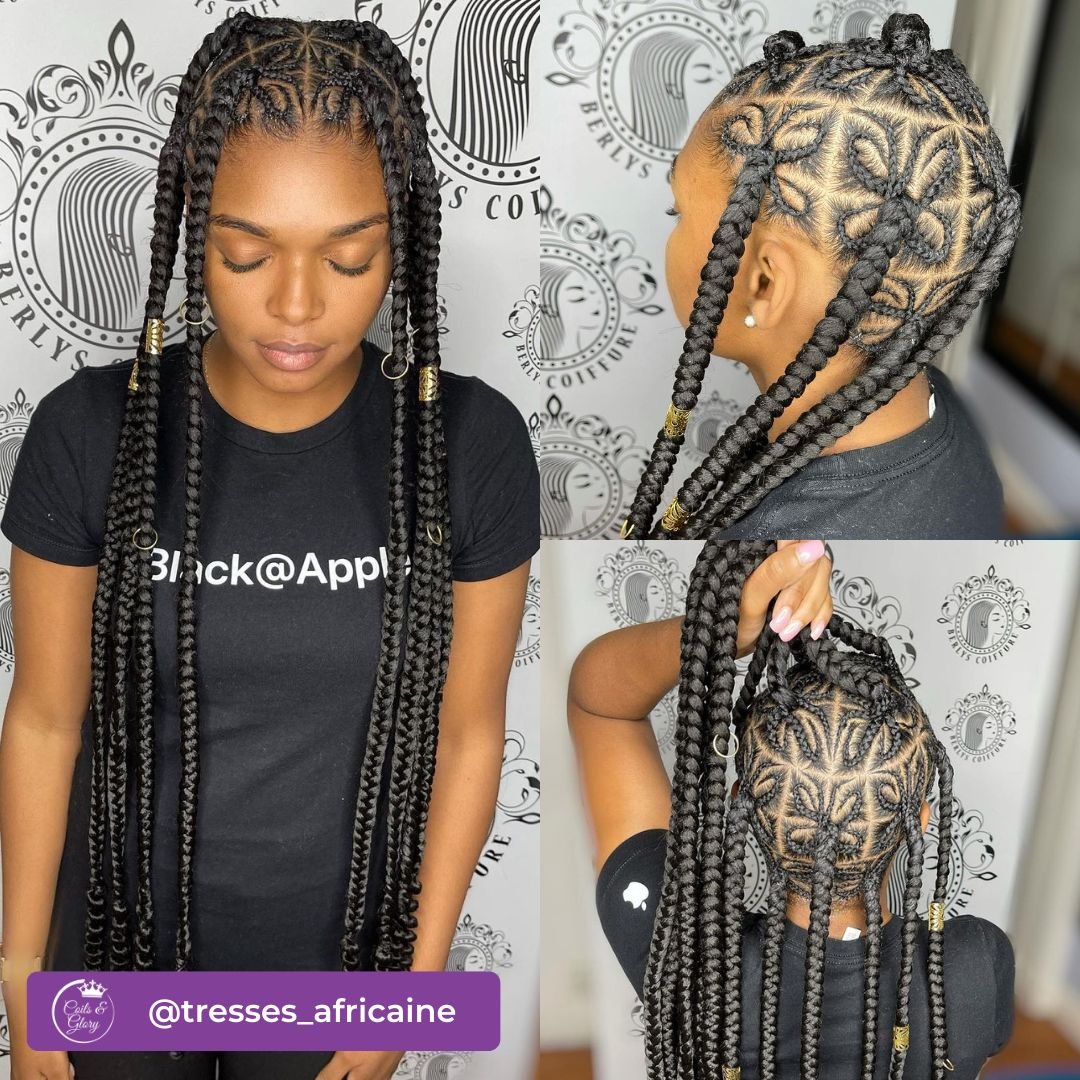 flower style braided cornrows