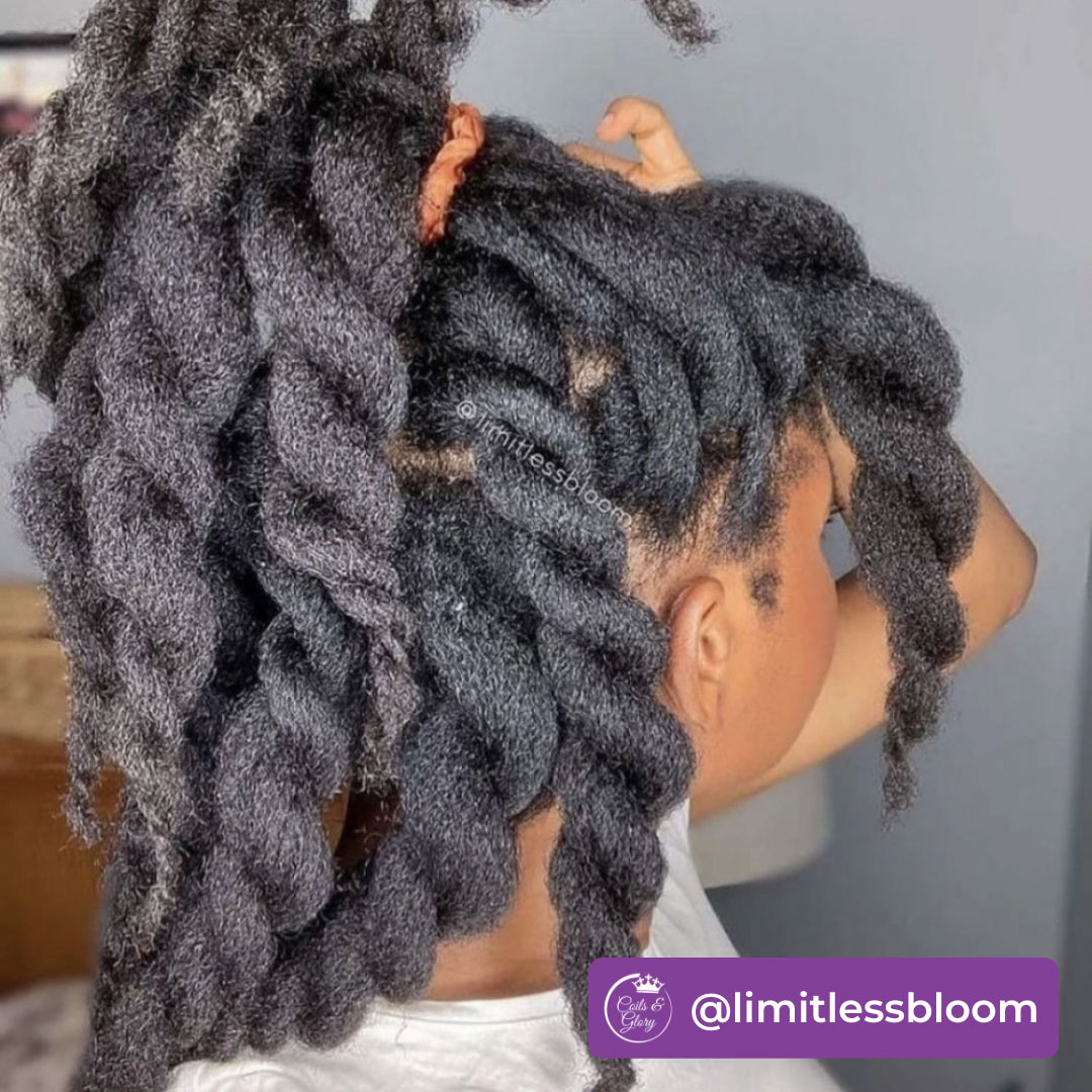 two strand twists on blown out hair