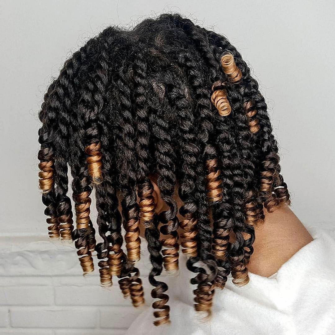 cute two strand twists with curls
