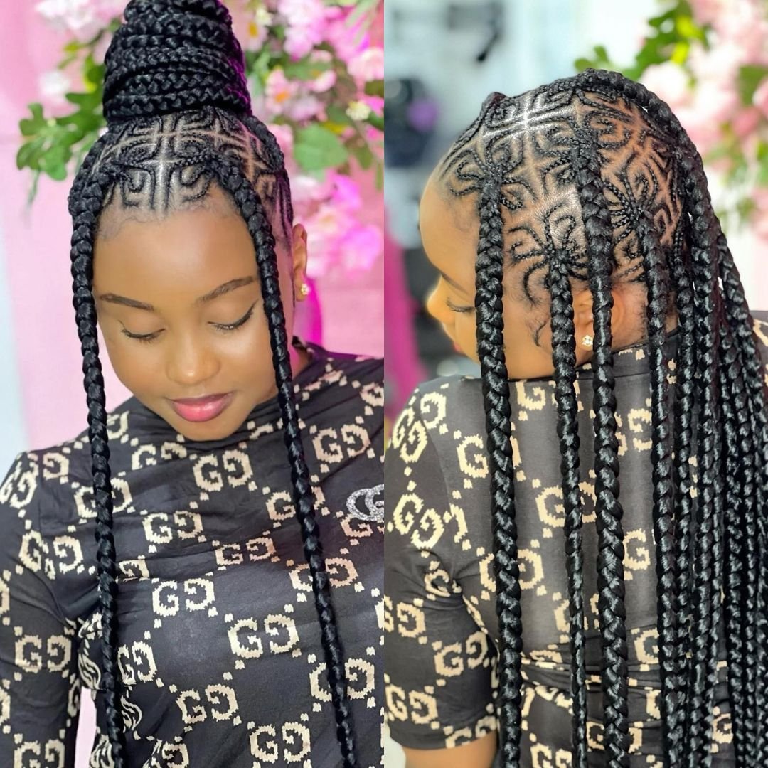 small braided flower cornrows
