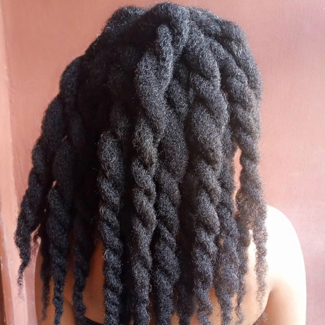 loose two strand twists on 4c hair