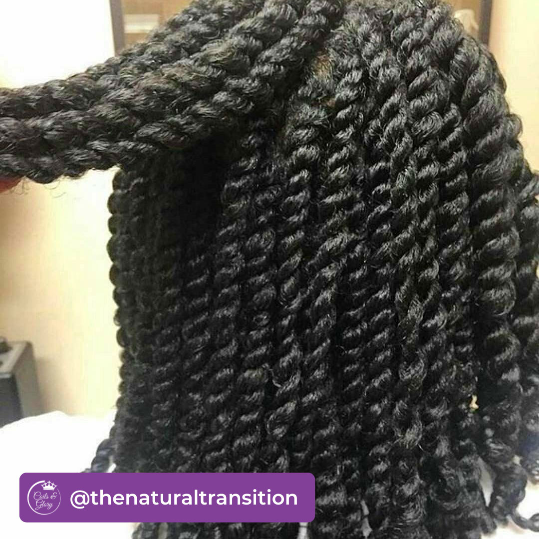 two strand twist on thick hair