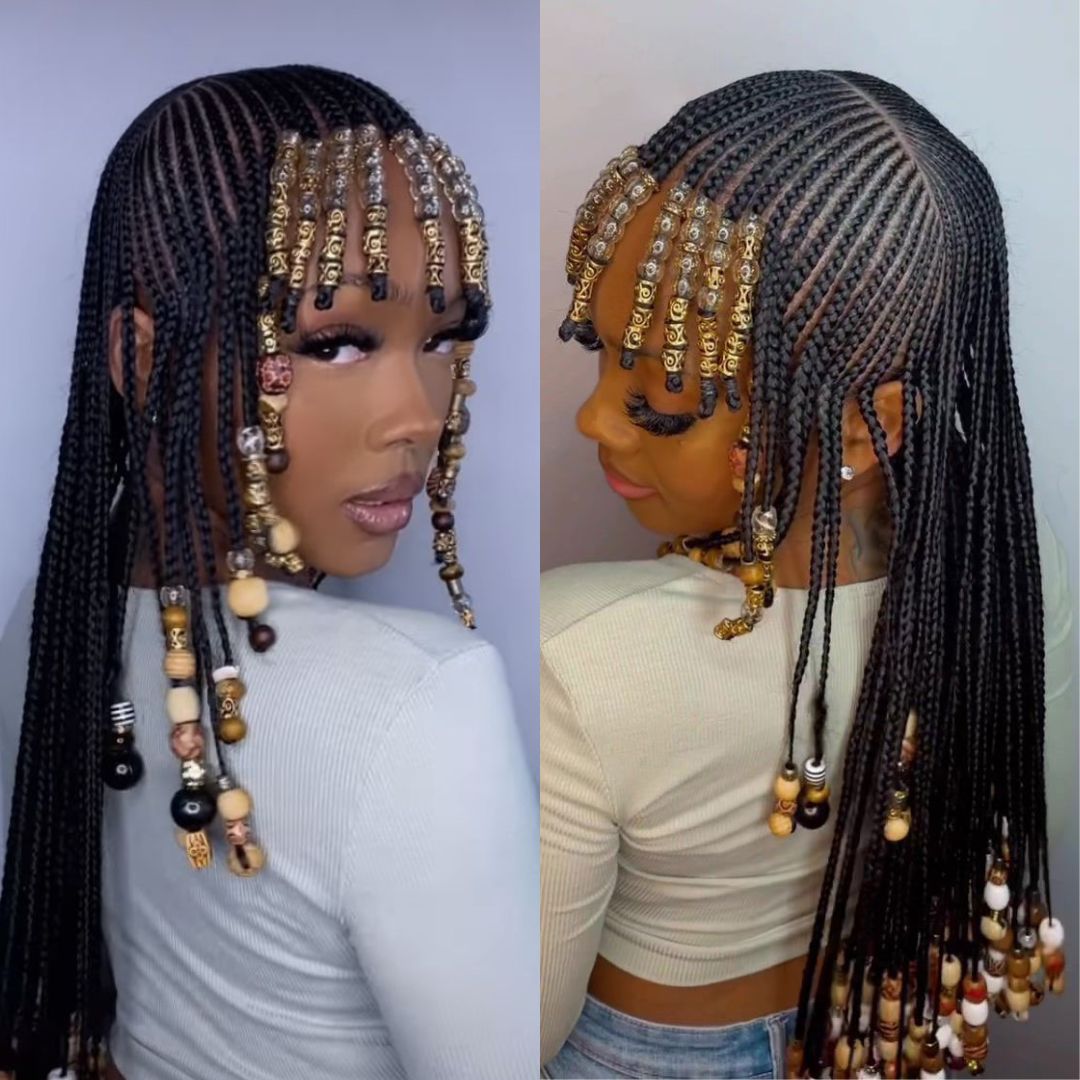 fulani braided cornrows hairstyles with bangs