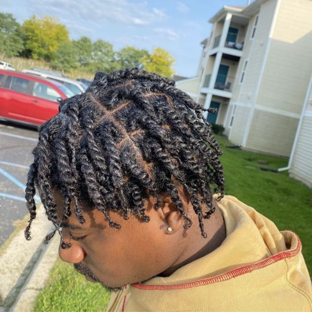 two strand twists on short hair