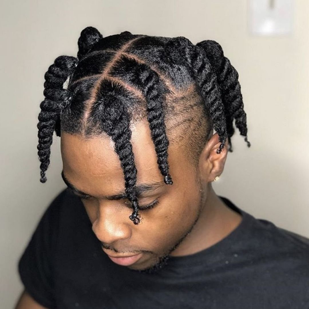 juicy two-strand twists on a black man