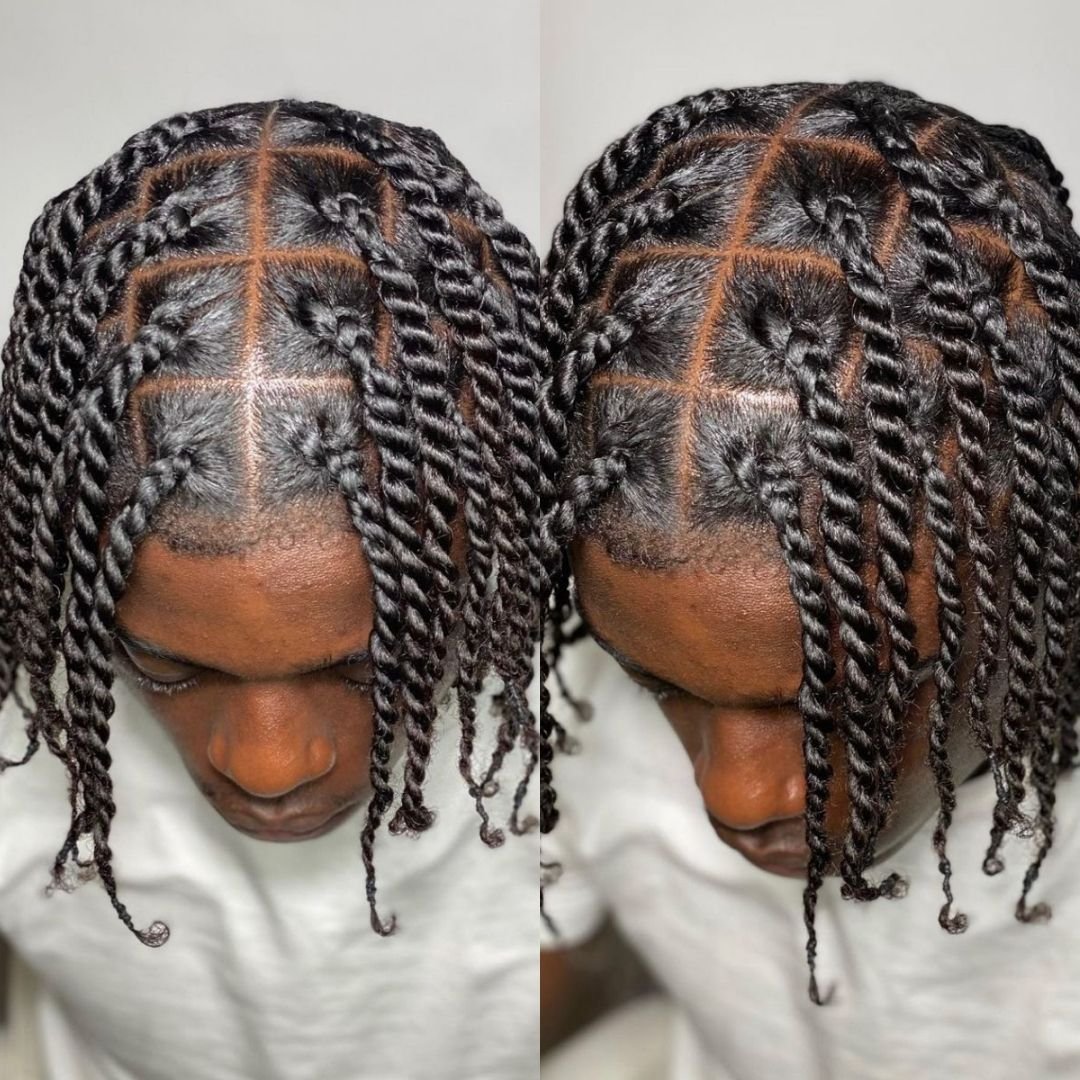 simple two strand twists on black men