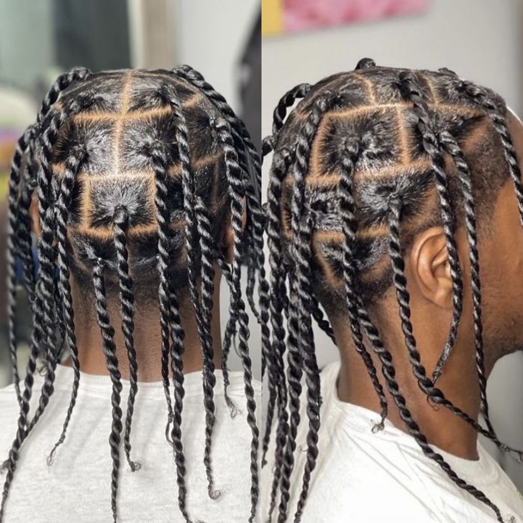 two strand twists on black men