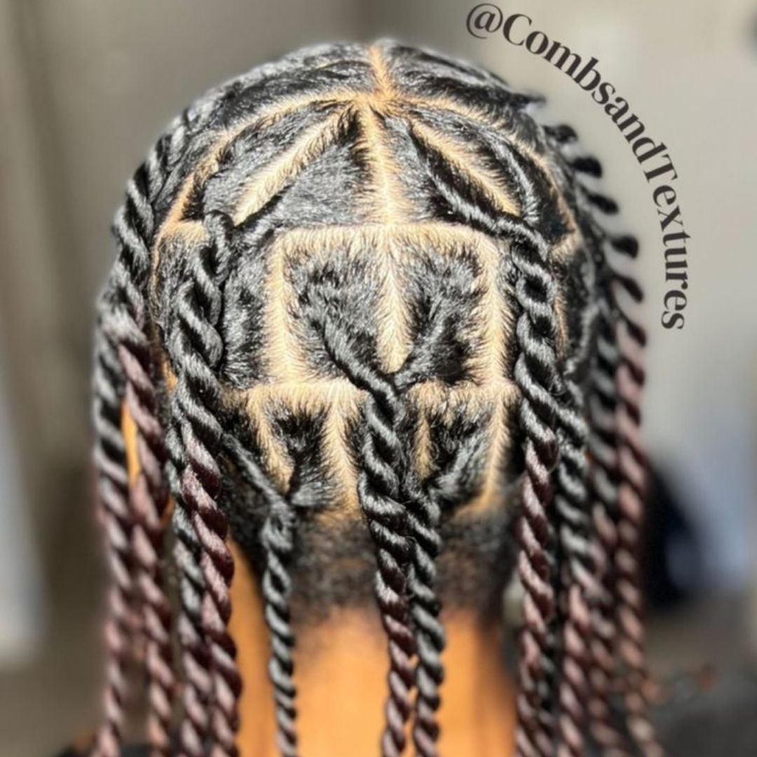 two strand twists on long hair