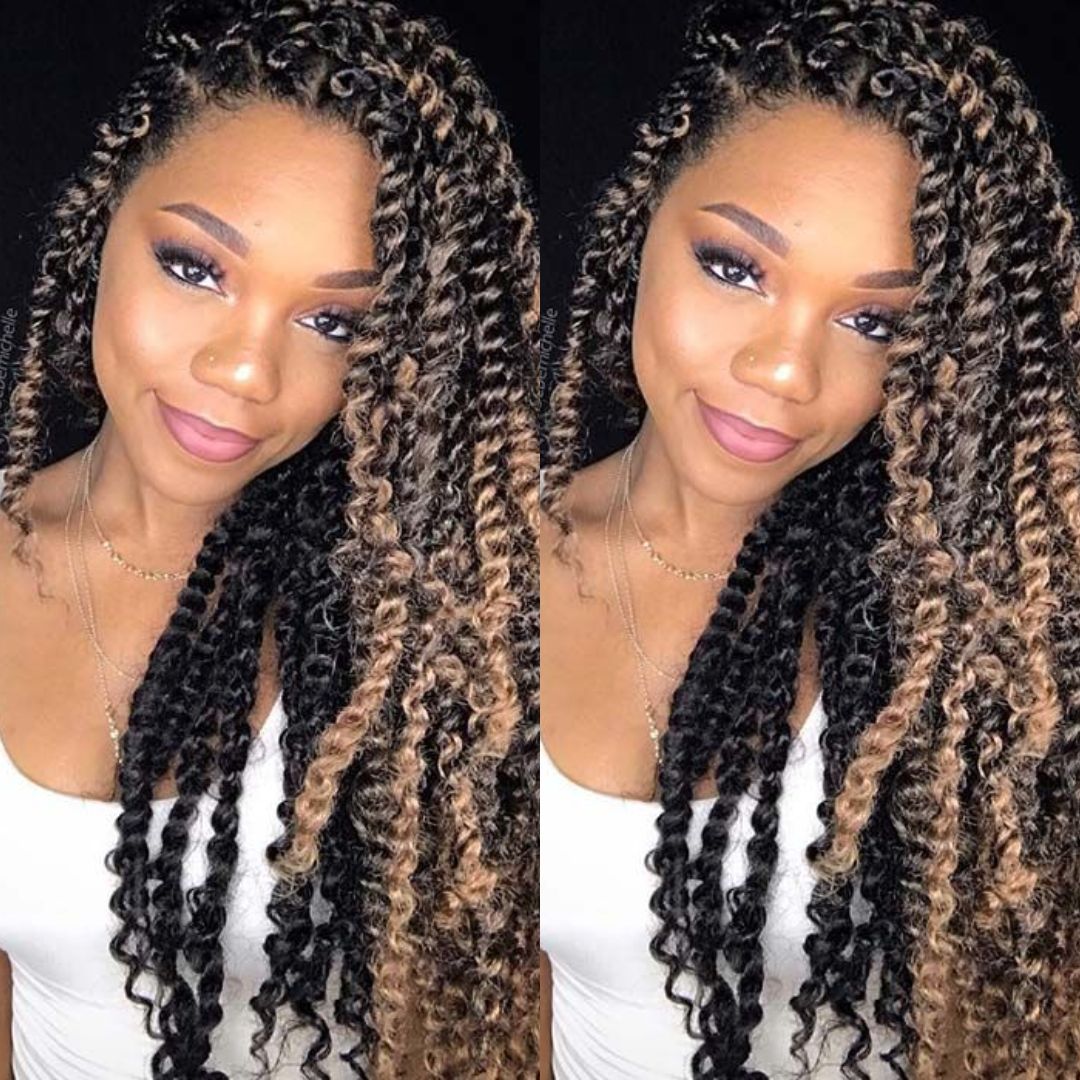 crochet passion twist hairstyle with color