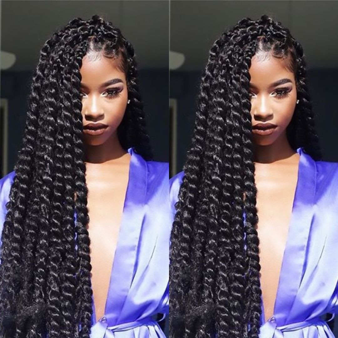 jumbo passion twists hairstyle on 4c hair