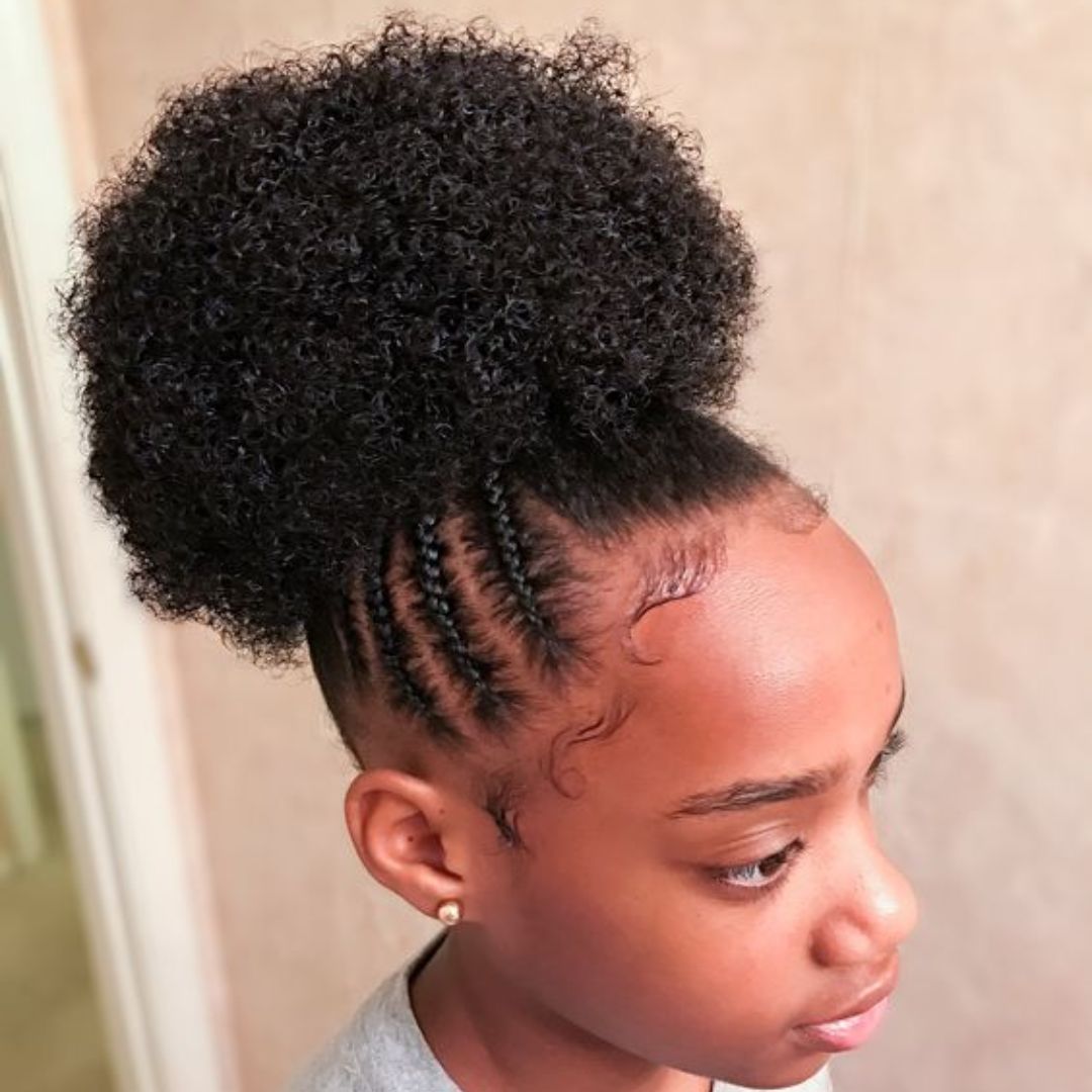 little black girl braids updo