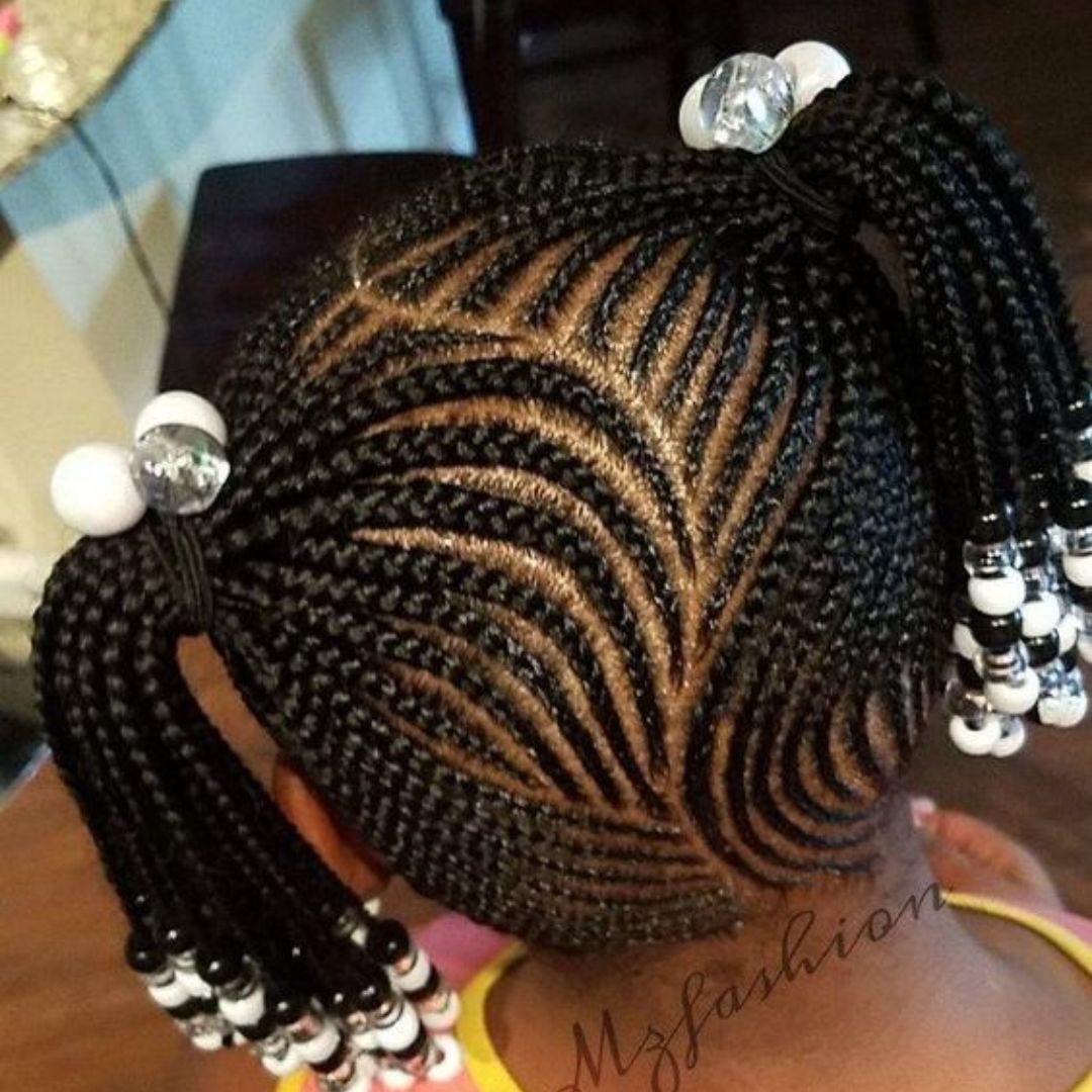 little black girl braids with beads