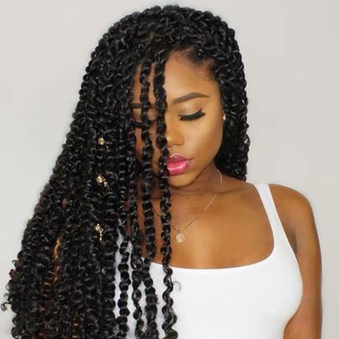 long black passion twist hairstyle idea