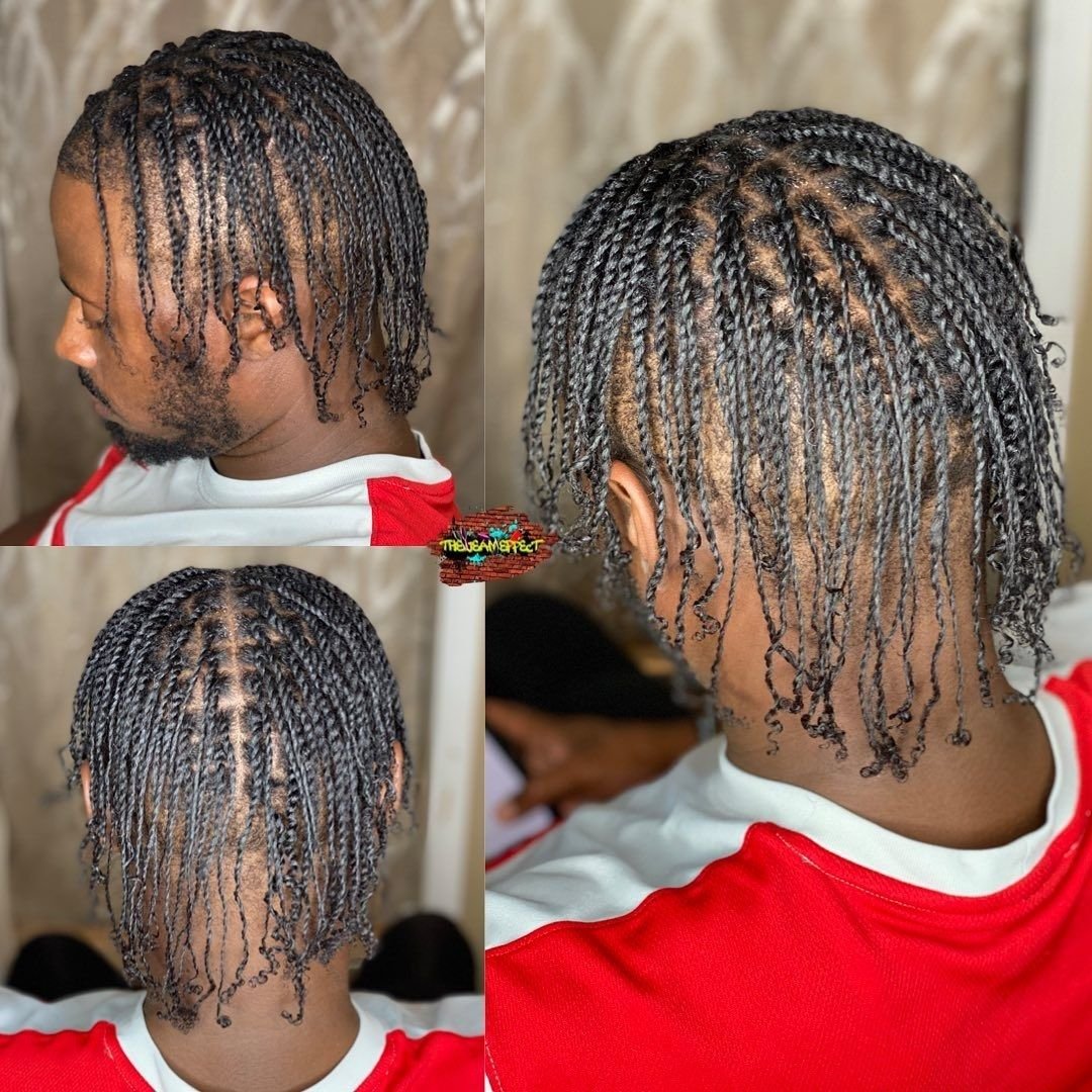 mini two strand twists on black men