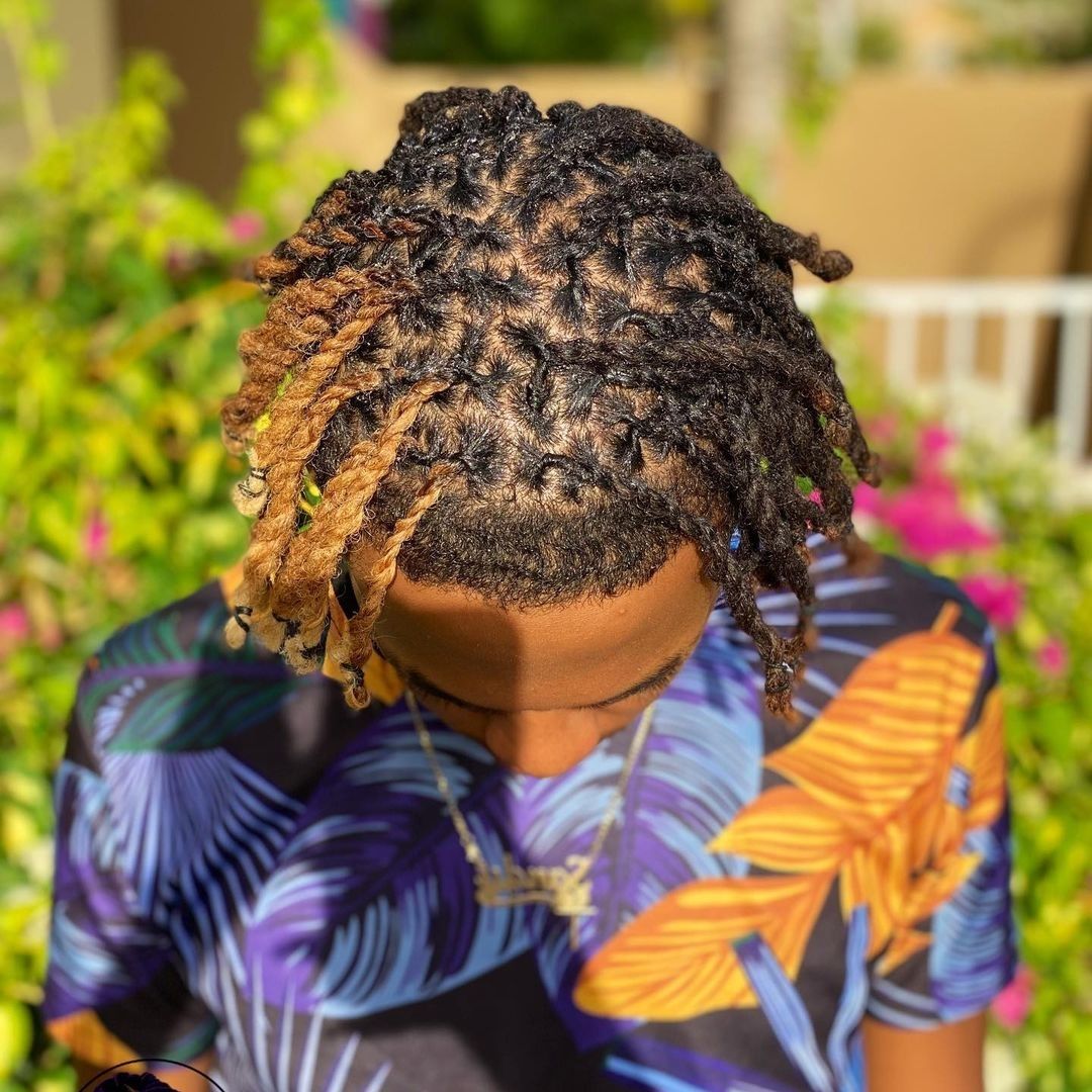 finger coils with twists on black men