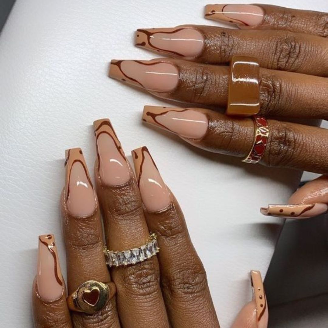 squiggly nail designs on black women