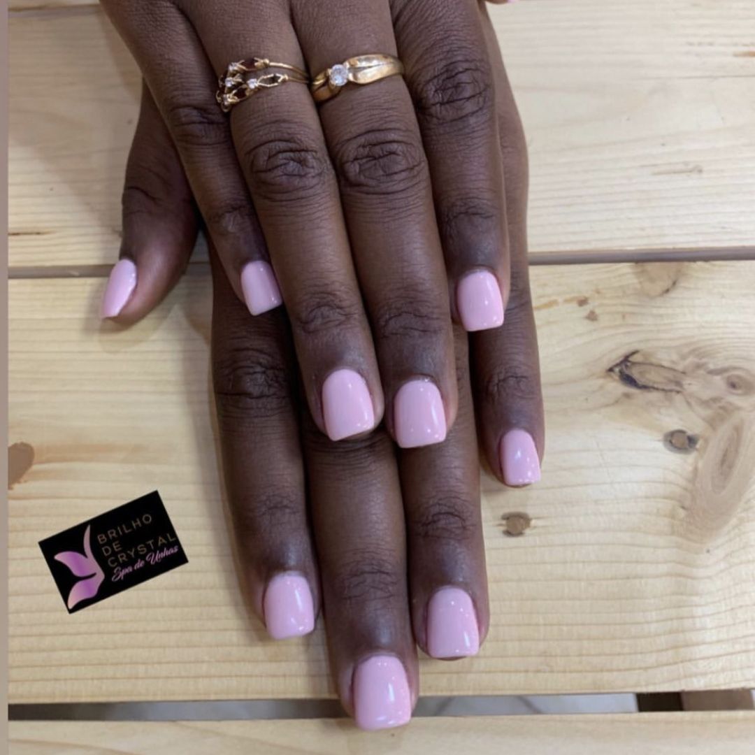pink simple nail designs on black women