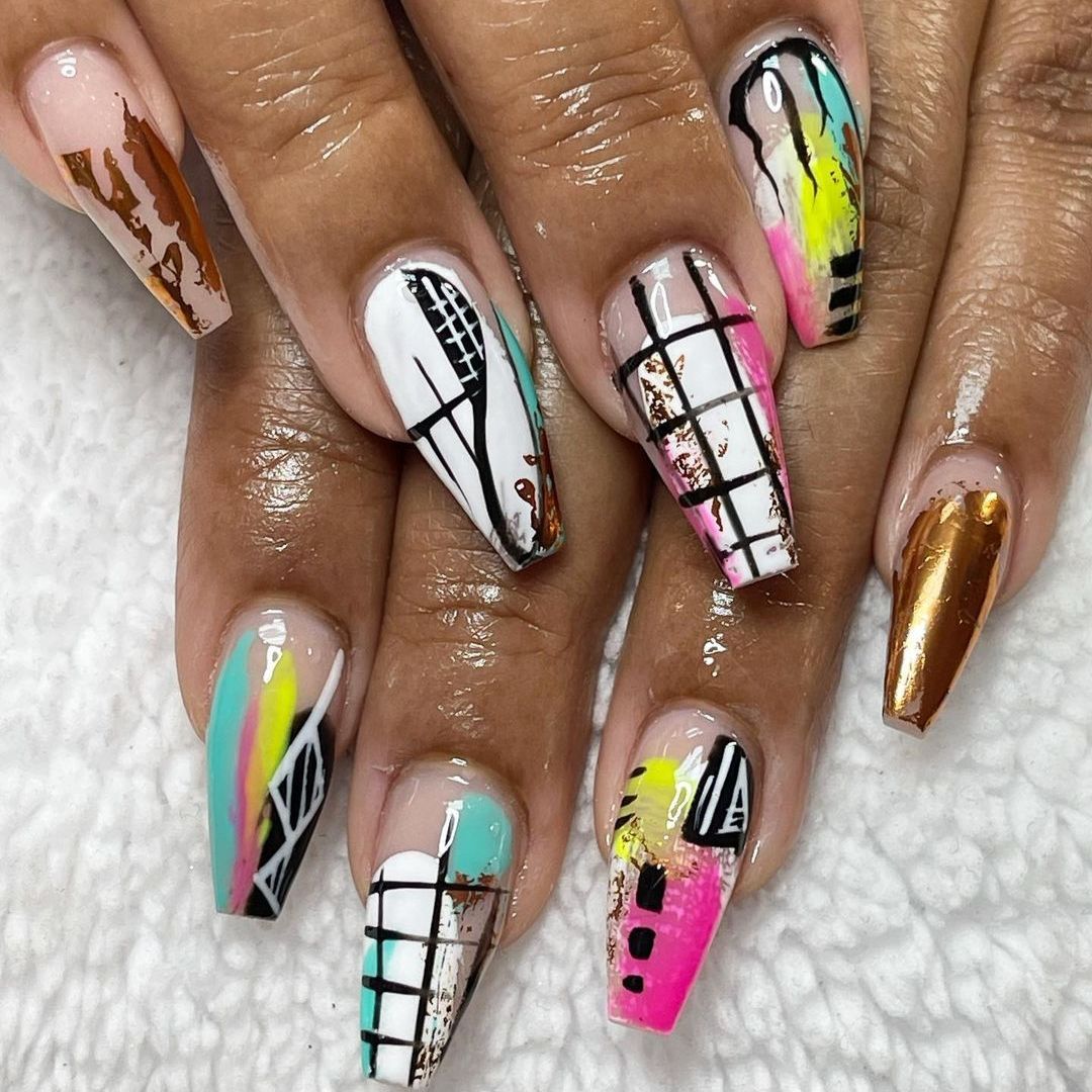 abstract nail art for black women