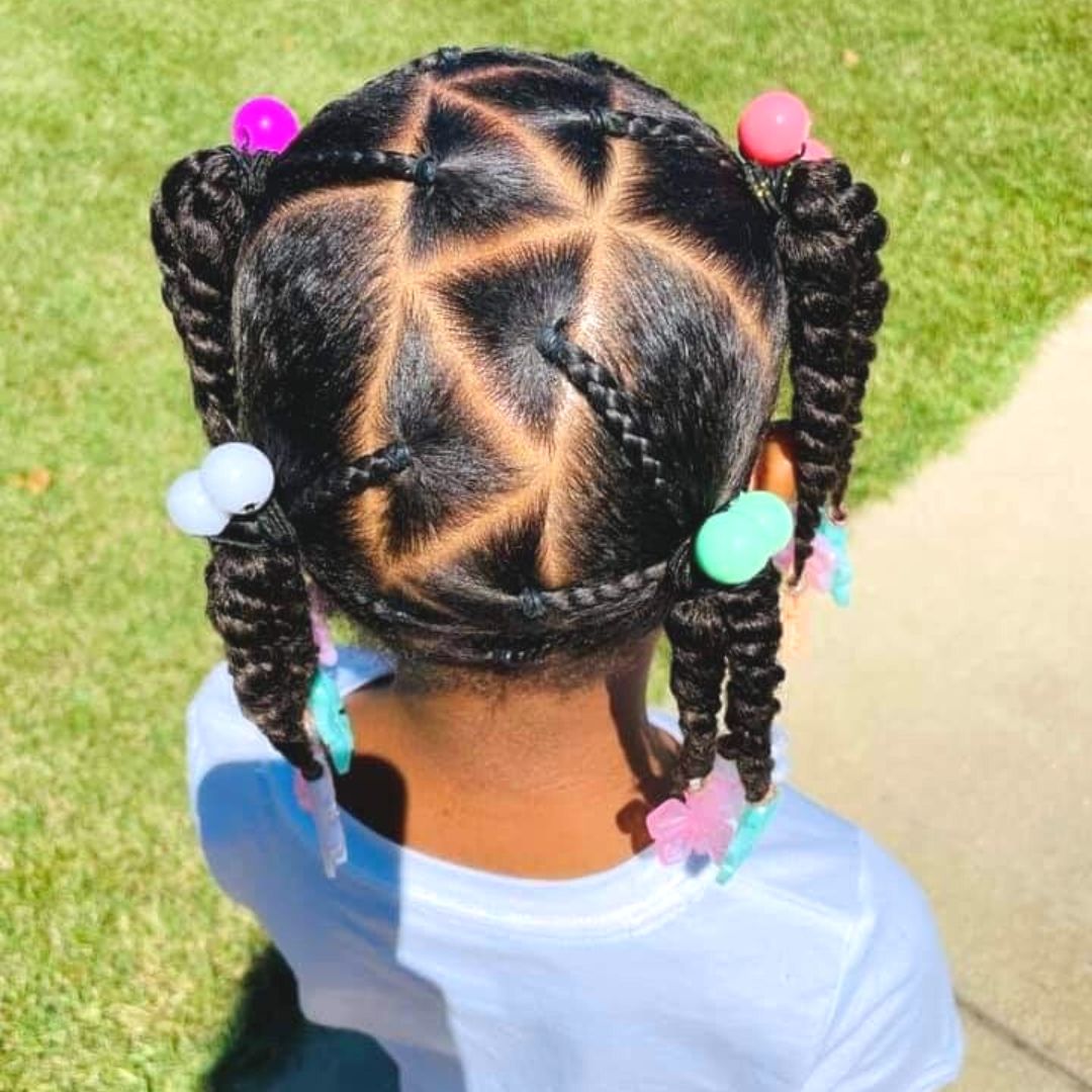 triangle braid hairstyle for kids