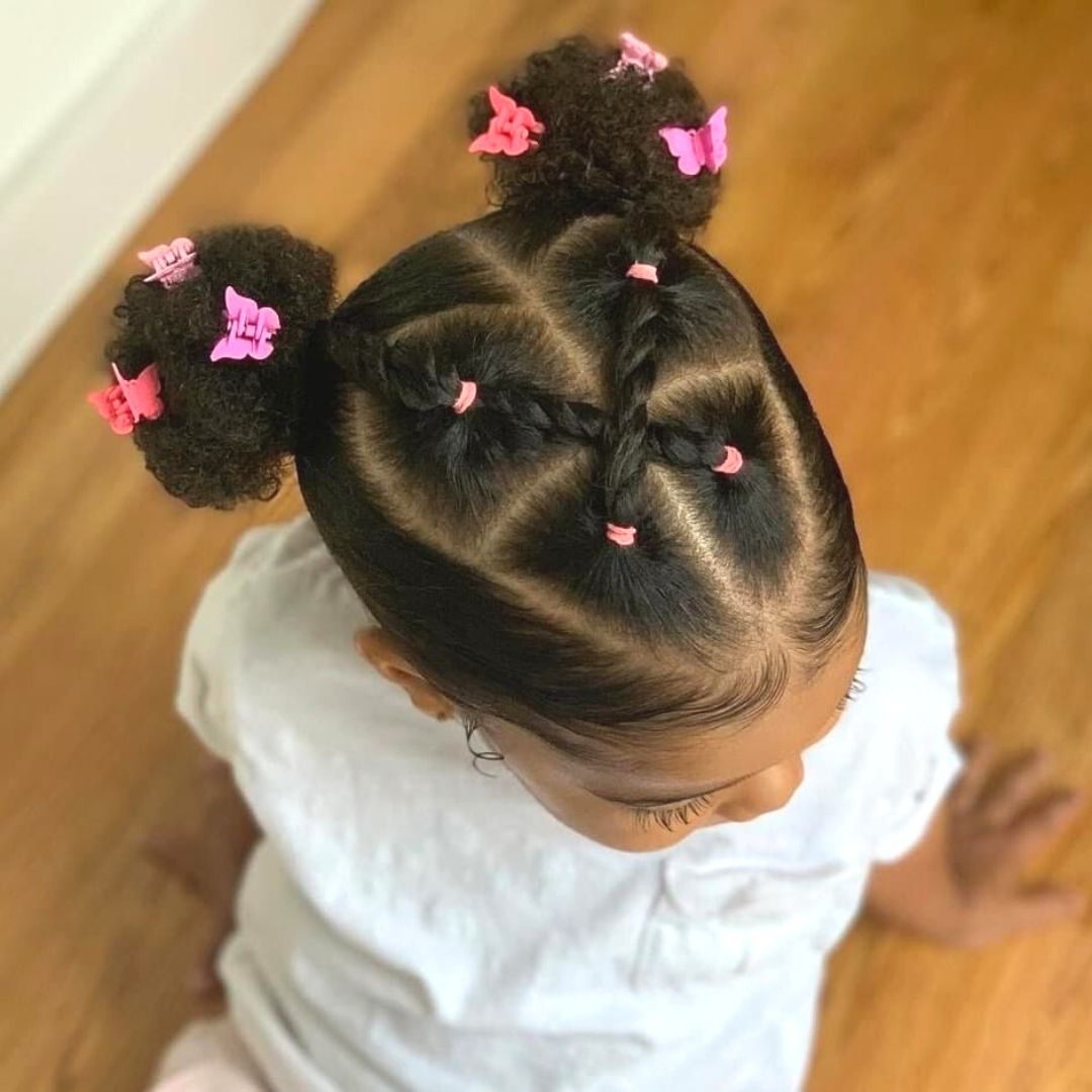 cute hairstyle with clips for kids