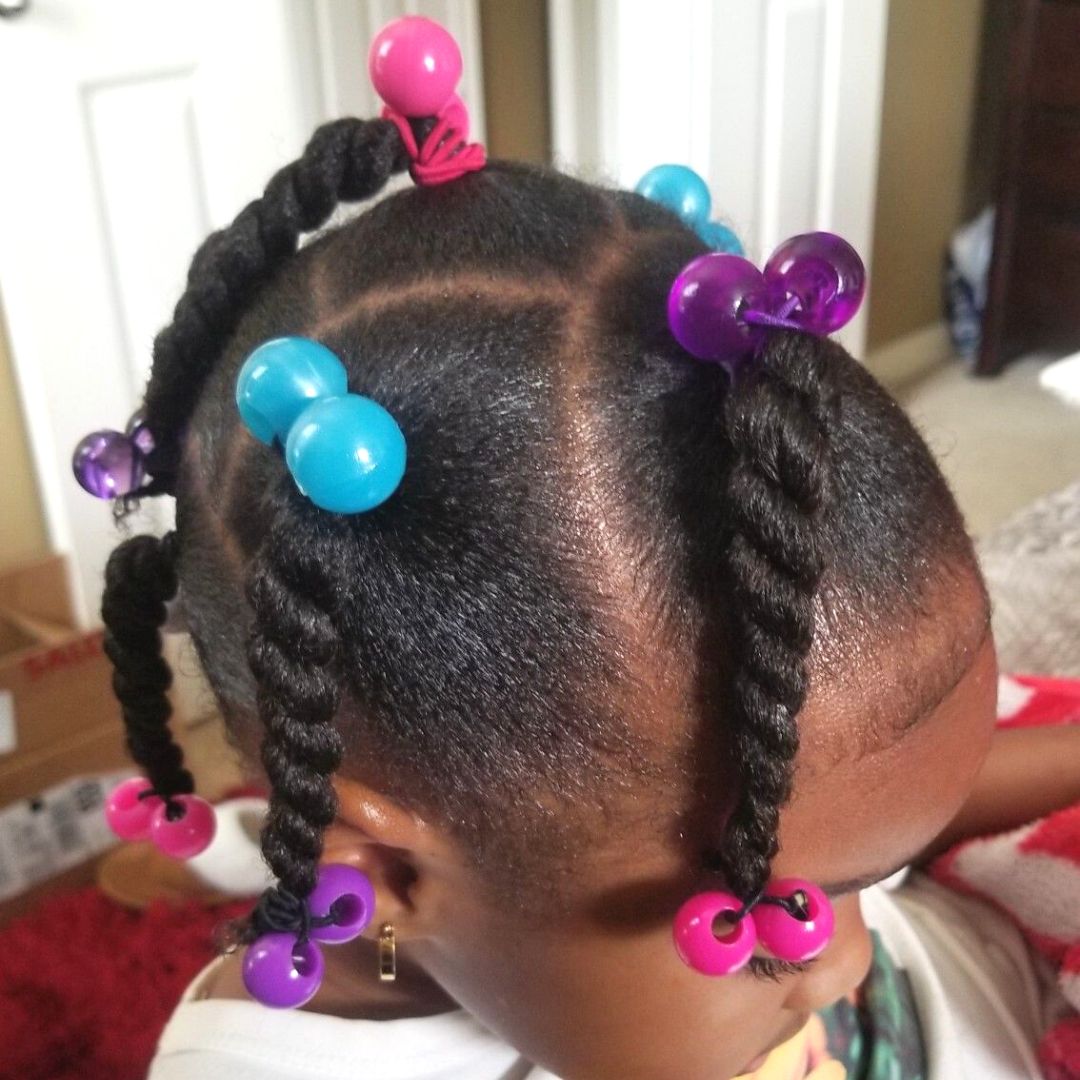 two strand twist protective hairstyle on 1 year old baby