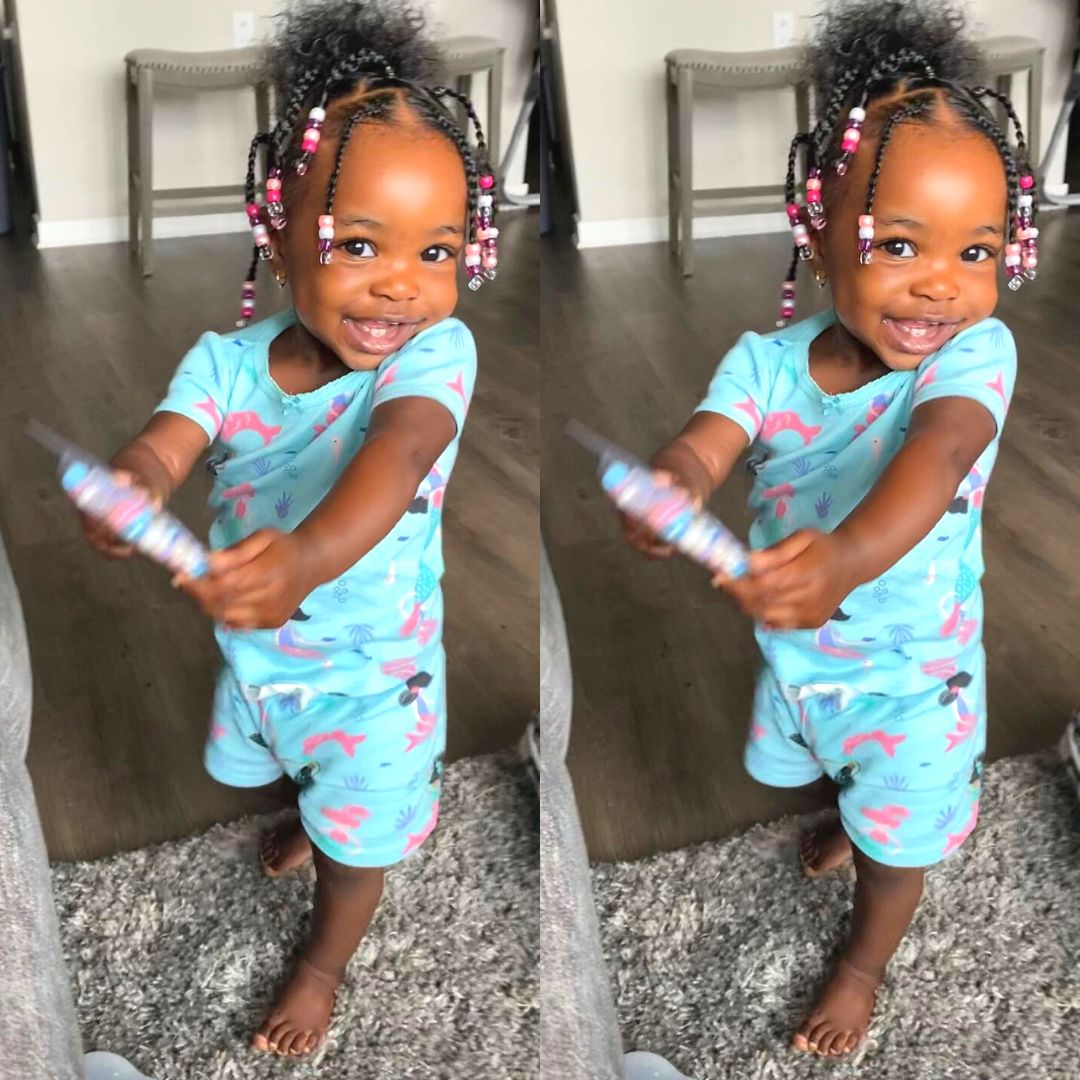 braided hair of 1 year old baby