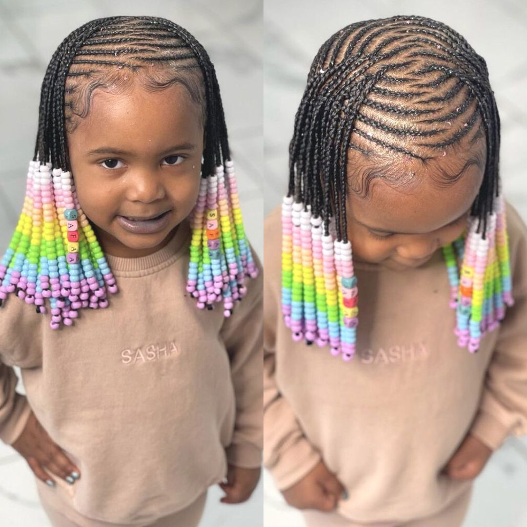 cute hairstyle for black toddlers with beads