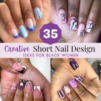 shorty nails design for dark and brown skin