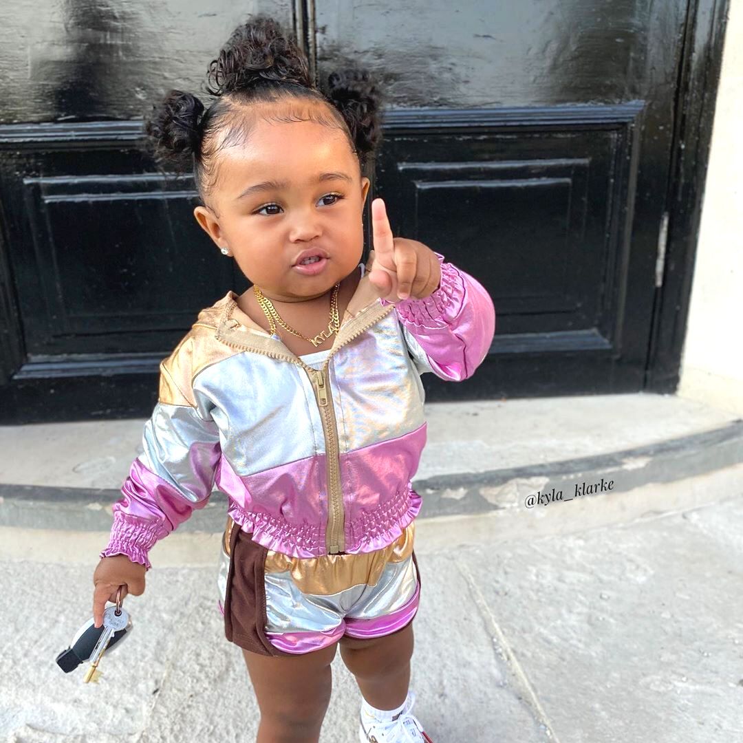simple puff hairstyle on one year old baby