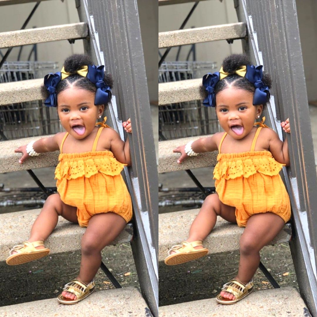 cute ribbon hairstyle for babies