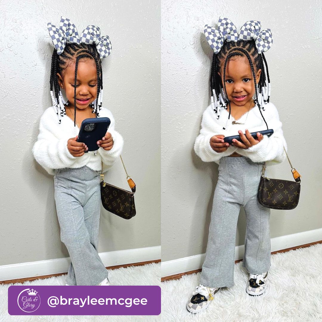 cute braid hairstyle with beads for toddlers