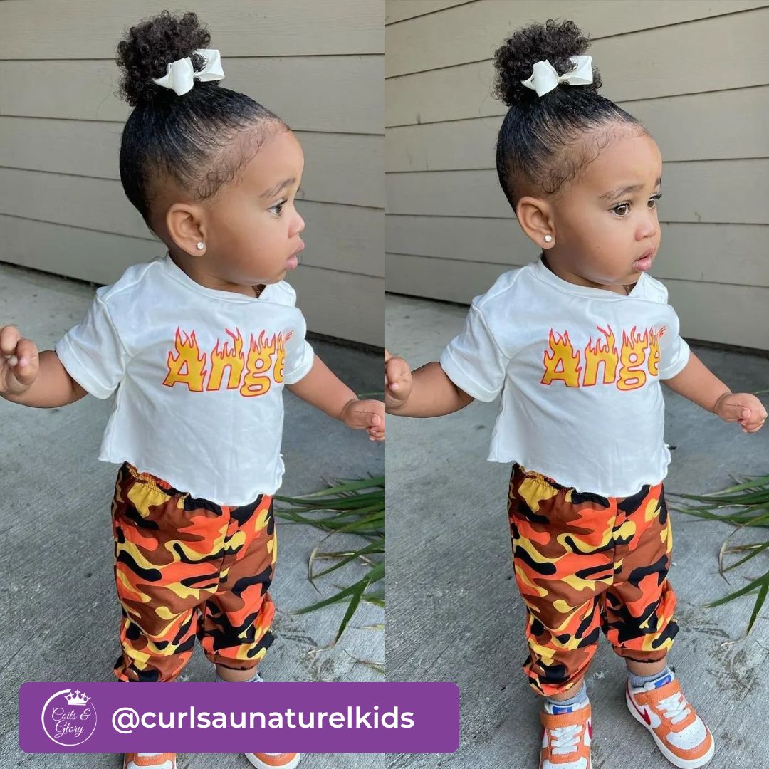 afro puff hairstyle for one year old
