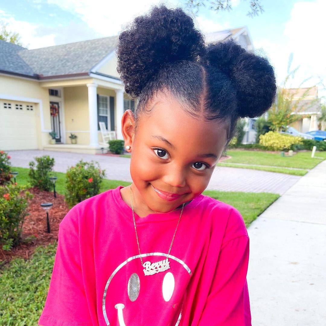 double puff hairstyle for black girls