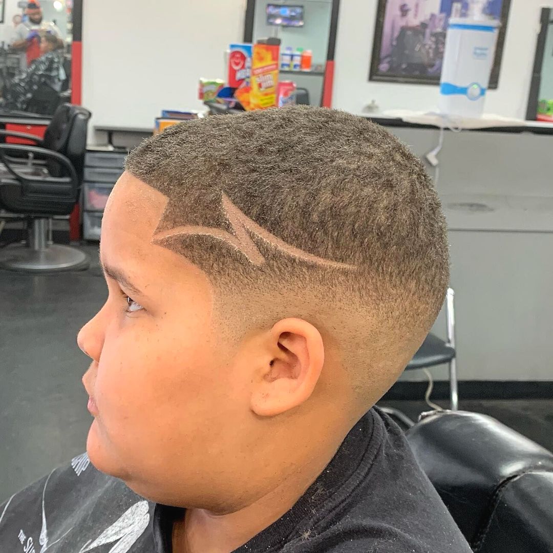 buzz cut with design for black boys